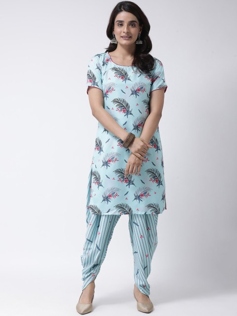

Hangup Women Blue Printed Kurti with Dhoti Pants