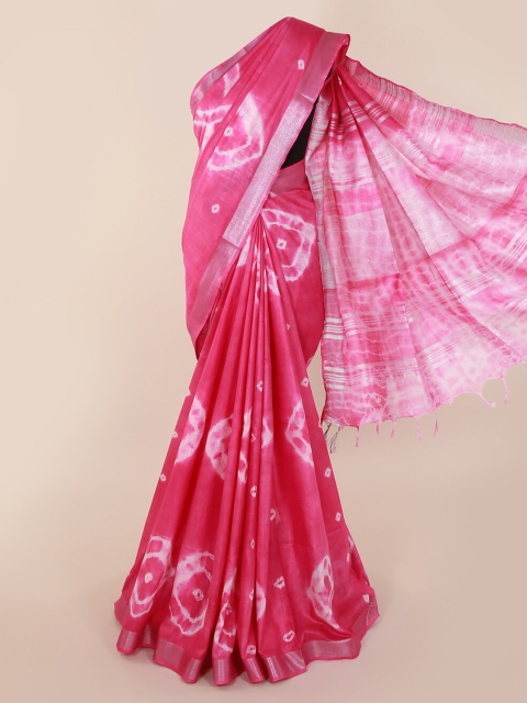 

Pothys Pink Woven Design Linen Blend Saree