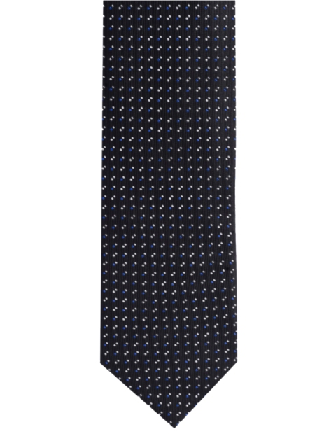 

BuckleUp Men Black & Blue Self Design Broad Tie