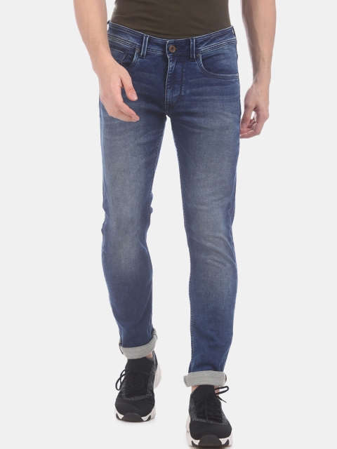 

True Blue Men Blue Slim Fit Mid-Rise Mildly Distressed Stretchable Jeans