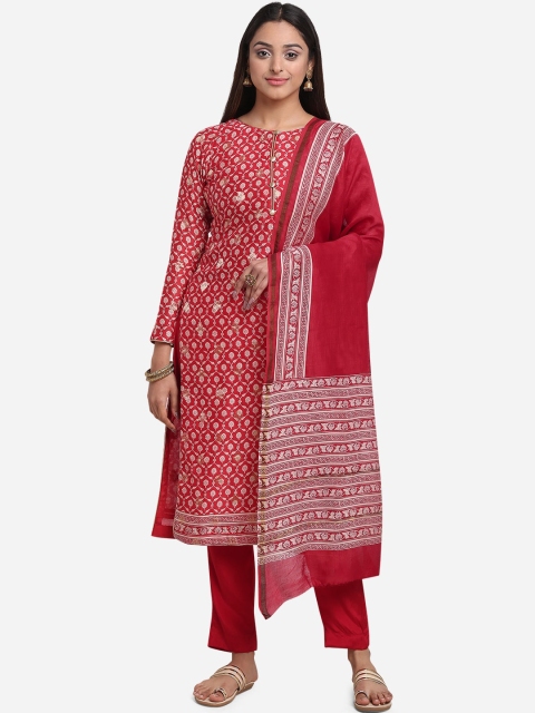 

BOMBAY SELECTIONS Women Red Unstitched Dress Material