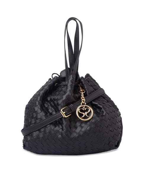 Sole To Soul Black Self Design Shoulder Bag