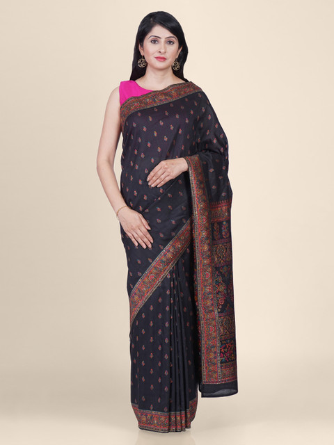 

KAJREE Black Pashmina Woven Design Sambalpuri Saree