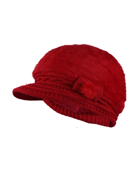 

iSWEVEN Unisex Red Self-Design Beanie