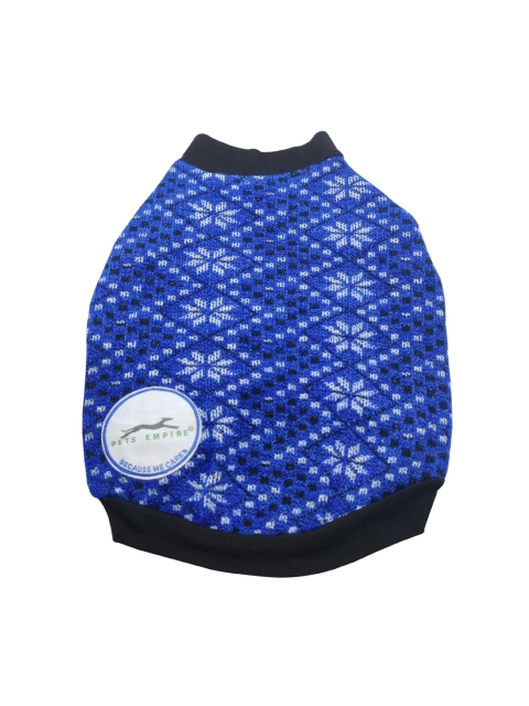 

PETS EMPIRE Blue Printed Dog Woolen Sweater