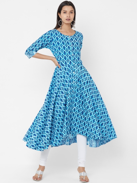 

Vedic Women Blue & Off-White Printed Anarkali Kurta