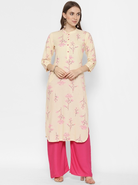 

Ramas Women Yellow Printed Straight Kurta