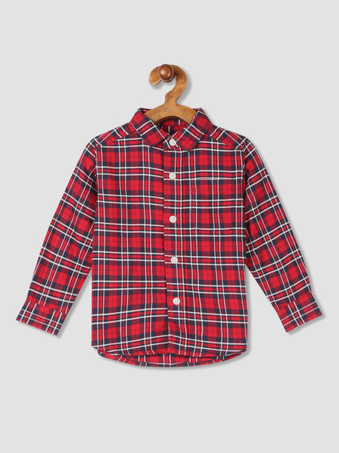 

The Childrens Place Boys Red & Black Regular Fit Checked Casual Shirt