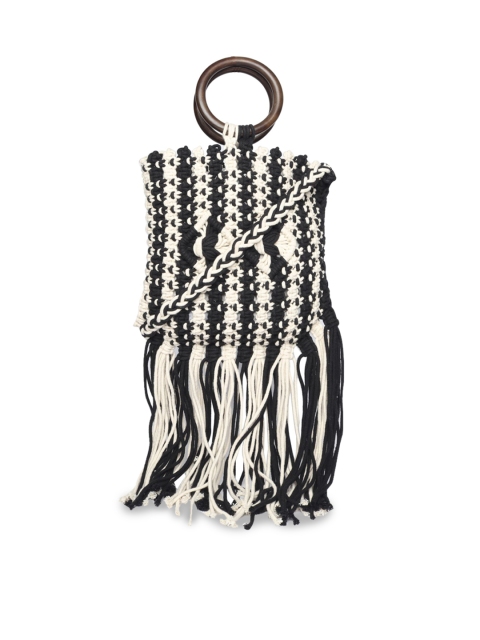 

ASTRID Black & White Striped Sling Bag