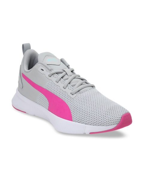 

Puma Unisex Grey & Pink Flyer Running Shoes