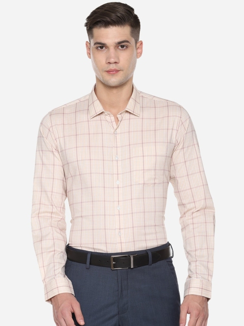 

Van Heusen Men Beige Slim Fit Checked Formal Shirt