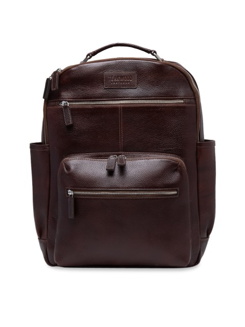 

Teakwood Leathers Unisex Brown Solid Medium Leather Backpack