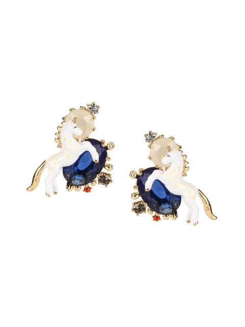 

BrashBug Gold-Toned & Multicoloured Contemporary Drop Earrings