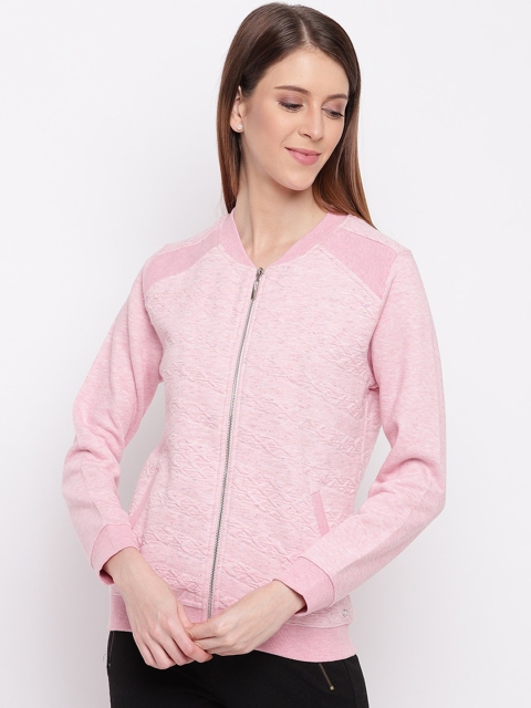 

Miss Grace Women Pink Self Design Sweatshirt