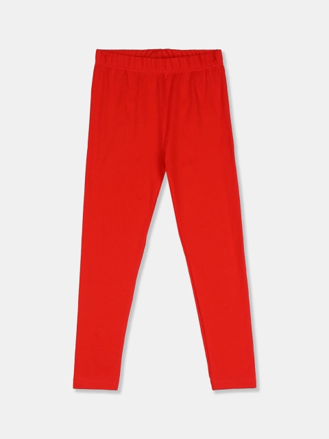 

Cherokee Girls Red Solid Ankle-Length Leggings