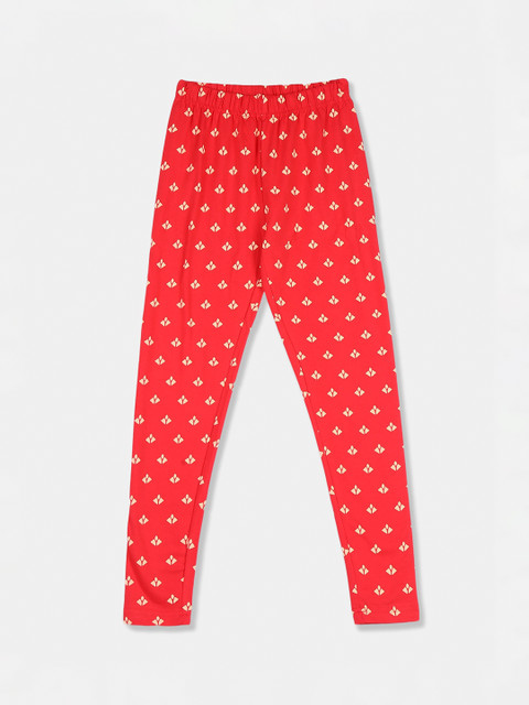 

Cherokee Girls Red & Beige Printed Ankle-Length Leggings
