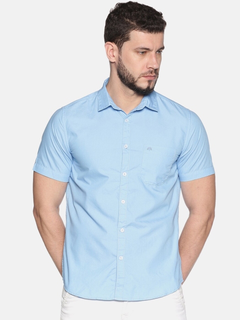 

Chennis Men Blue Slim Fit Solid Casual Shirt