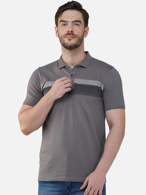 

COLVYNHARRIS JEANS Men Grey Solid Polo Collar T-shirt