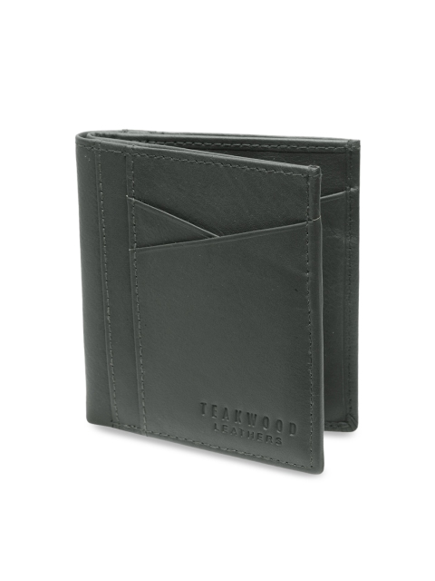 

Teakwood Leathers Men Grey Solid Leather Two Fold Wallet