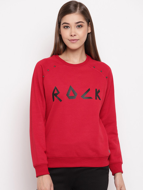 

Miss Grace Women Red Printed Sweatshirt
