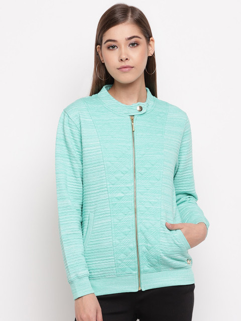 

Miss Grace Women Sea Green Self Design Sweatshirt
