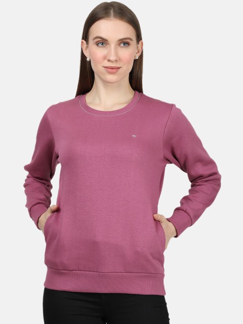 

Monte Carlo Women Purple Solid Sweatshirt