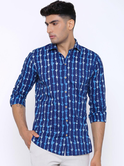 

Tistabene Men Blue Regular Fit Printed Casual Shirt