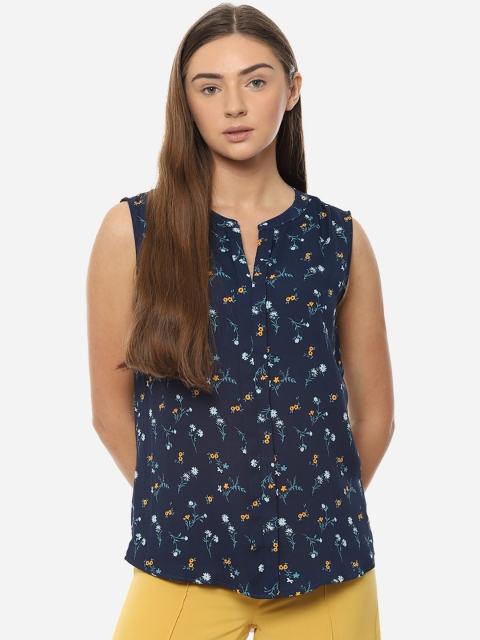 

Allen Solly Woman Women Navy Blue Printed Top