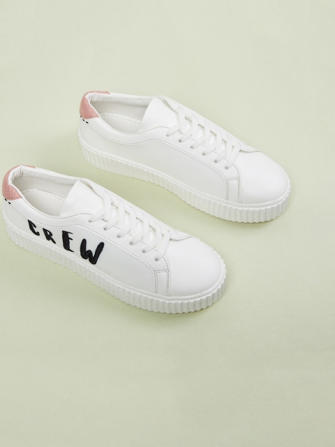 

max Women White Textured Sneakers