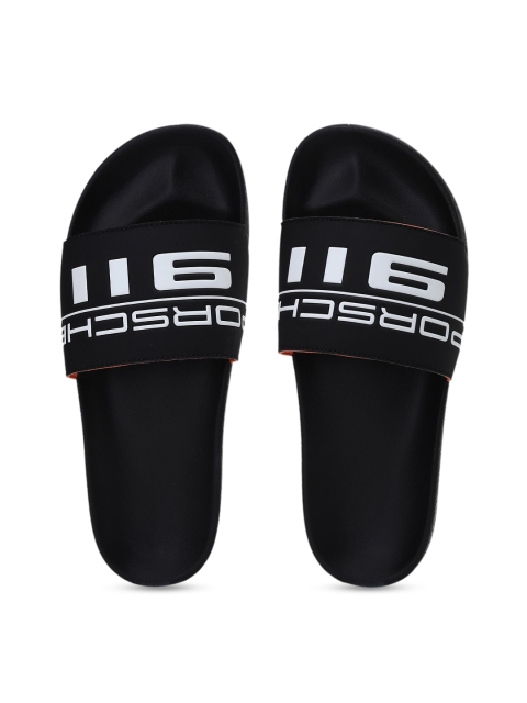 

Puma Unisex Black & White Printed PL Graphic Leadcat FTR Sliders