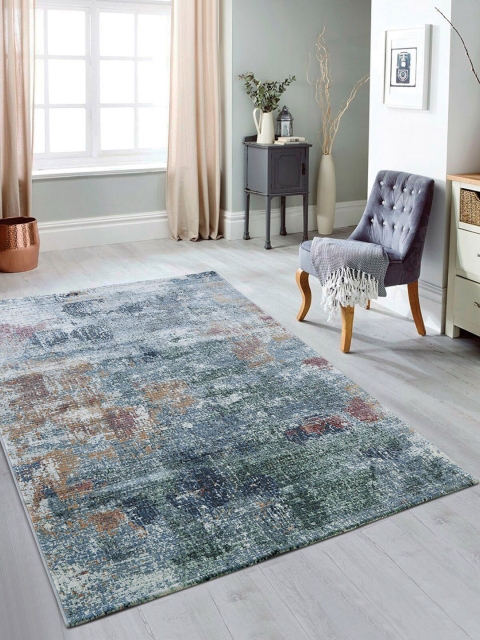 

OBSESSIONS Green & Orange Abstract Anti-Skid Carpet
