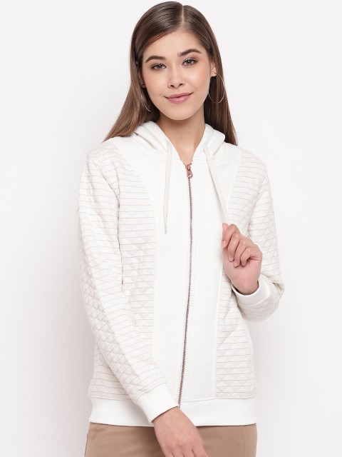 

Miss Grace Women Off-White Self Design Sweatshirt
