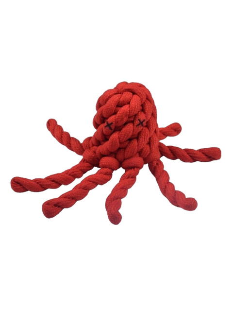 

Poochles Red Octopus Shaped Rope Dog Toy