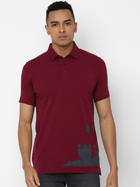 

SIMON CARTER LONDON Men Maroon Solid Polo Collar T-shirt