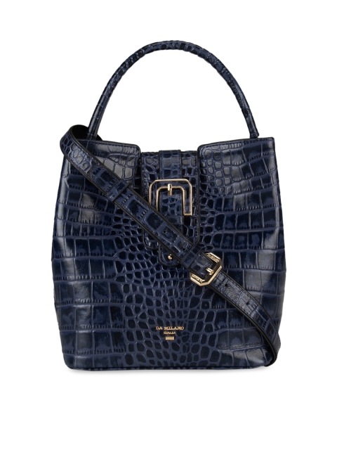 

Da Milano Blue Textured Hobo Bag