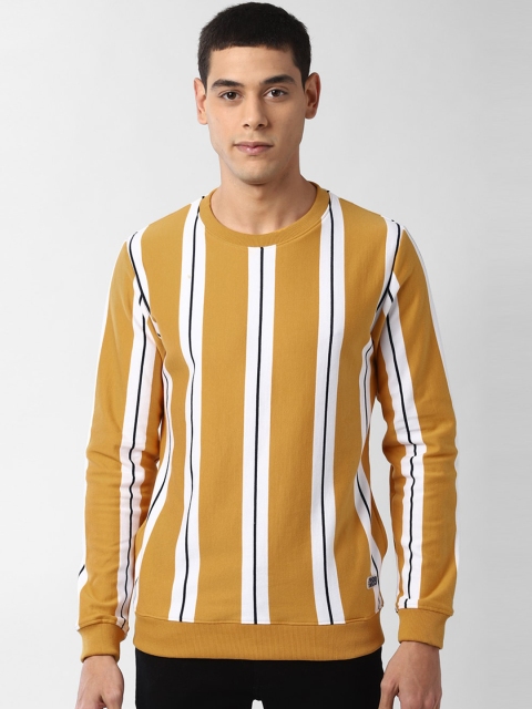 

Peter England Casuals Men Yellow & Off-White Striped Sweatshirt