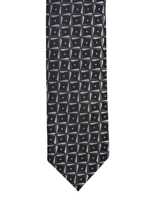 

BuckleUp Black & Grey Woven Design Broad Tie
