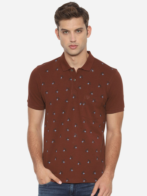 

Allen Solly Men Brown Printed Polo Collar T-shirt