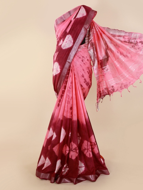 

Pothys Pink Woven Design Saree with Jhalar Pallu