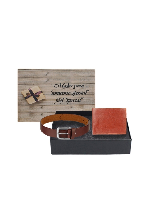 

LONDON FASHION hob Men Tan-Brown & Silver-Toned Accessory Gift Set