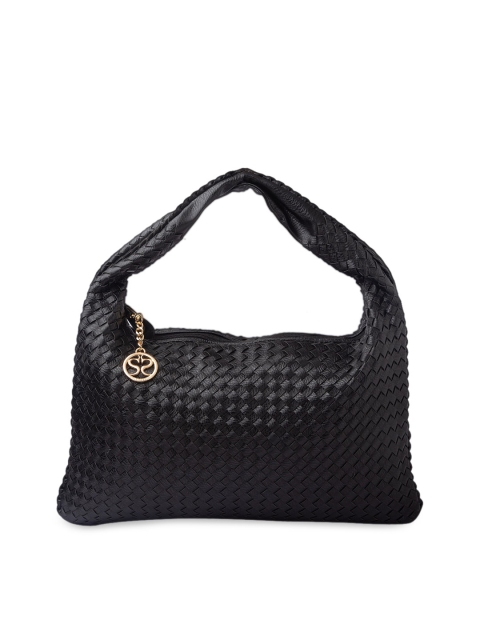 

Sole To Soul Black Self Design Hobo Bag