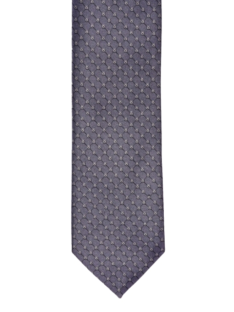 

BuckleUp Men Grey Printed Broad Tie