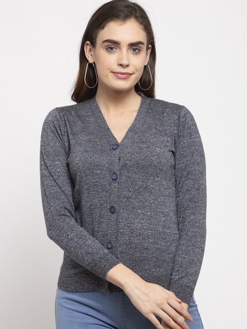 

Kalt Women Charcoal Grey Solid Cardigan