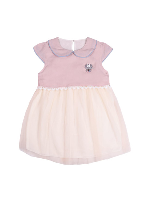 

DOROKIDS Girls Pink Solid Fit and Flare Dress