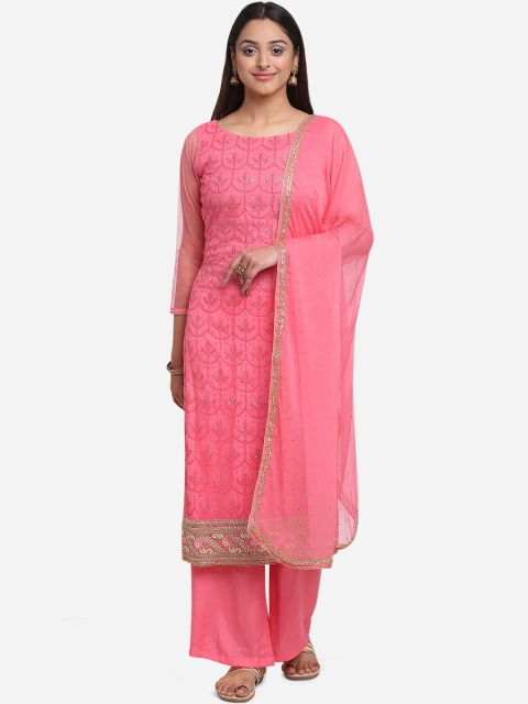 

BOMBAY SELECTIONS Women Pink Embellished Unstitched Dress Material
