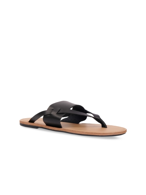 

FOREVER 21 Women Black Solid Open Toe Flats