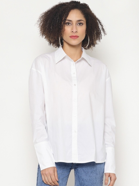 

Twenty3 Women White Boxy Solid Casual Shirt