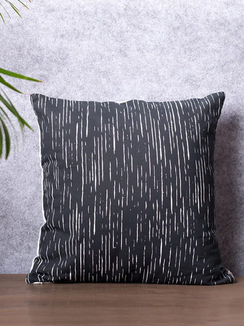 

PETAL HOME Black & White Abstract Square Cushion Cover