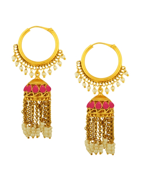

Alamod Gold-Plated & Pink Classic Jhumkas