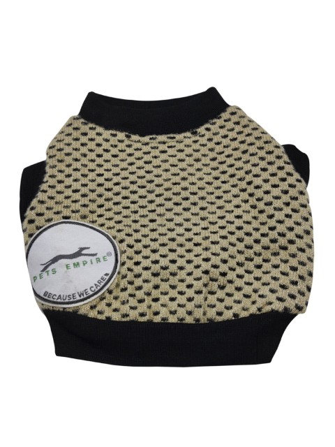 

PETS EMPIRE Cream-Coloured 16 Inch Self-Design Woolen Dog Sweater